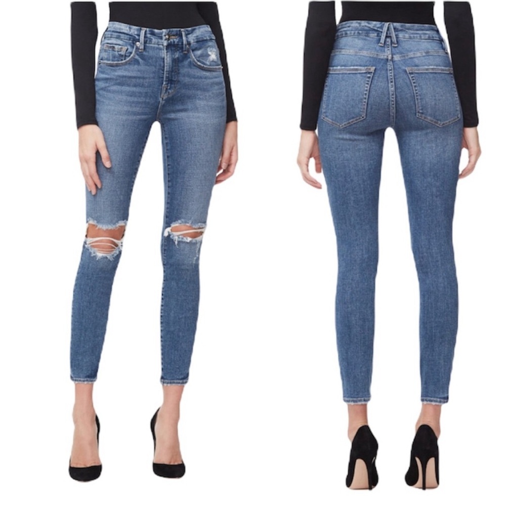 GOOD AMERICAN Good Legs High Waist Crop Skinny Jeans NEW Size 28